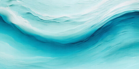 Obraz premium Abstract art teal soft blue sea water ocean wavy background. Water ocean wave white and soft blue aqua, teal texture.