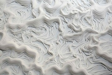 Overhead shot of foamy sea waves, forming intricate lace-like patterns on the surface