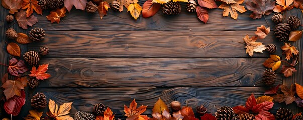 A Thanksgiving template with a variety of autumn leaves for text placement. Concept Thanksgiving, Autumn Leaves, Text Placement, Seasonal Template, Fall Colors