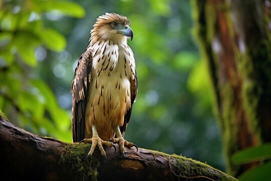 Philippine Eagle perched regally in a Mindanao forest