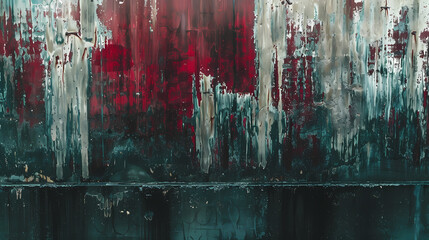Abstract Red and Black Paint Streaks on Textured Surface