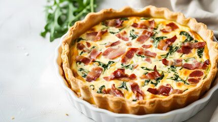 A classic of French dish - Quiche Lorraine. Generative AI