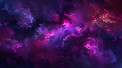 Cosmic Nebula in Vivid Purples and Pinks - obrazy, fototapety, plakaty