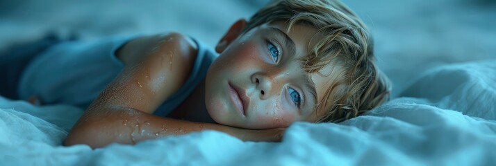 Adorable Funny Sleepy Blond Boy Lying, Background HD For Designer