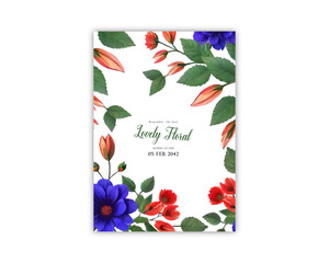 floral wedding invitation background flowers beautiful vector template 
