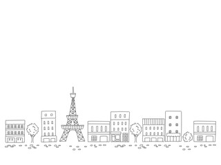 パリをイメージしたシンプルな線画