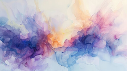 Fototapeta na wymiar Soothing watercolor textures wash over abstract backgrounds, serene calm and tranquility concept
