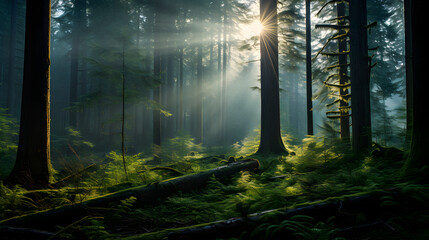 Sublime Wilderness: The Ethereal Beauty of British Columbia's Forests - obrazy, fototapety, plakaty