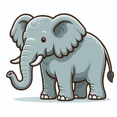 cute elephant vector on white background.