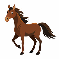 Horse colt filly mare stallion bronco foal gelding mustang nag plug pony steed animal pet vector illustration draw cartoon pretty cute