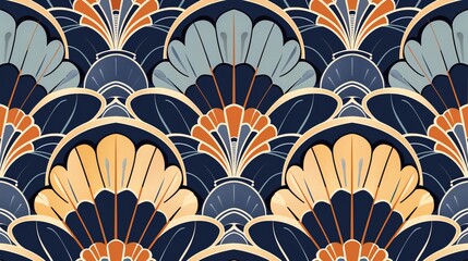 Abstract geometric Art Deco pattern. Seamless vector background. Vintage style texture. Vector illustration in art nouveau style. - obrazy, fototapety, plakaty