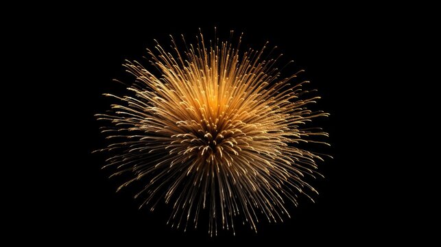 gold fireworks isolated on black background copy