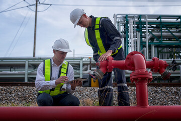 team service visual inspection Fire department connect outside valve and Hydrant.