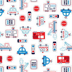 Fire brigade, police and ambulance vehicles design © Mehmet