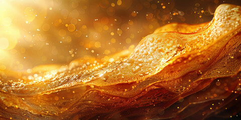 Golden Fried Food Close Up with Beautiful Illumination and Crispy Texture, Appetizing Snack Concept