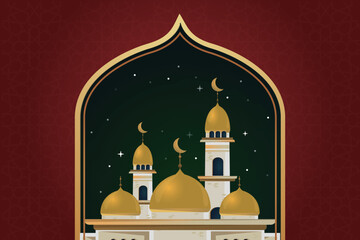 Elegant luxury Ramadhan, Eid Mubarak decorative holiday card