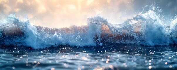 Capturing the dynamic beauty of nature: an isolated wave against a transparent background. Concept Nature Photography, Dynamic Waves, Isolated Subject, Transparent Background - obrazy, fototapety, plakaty