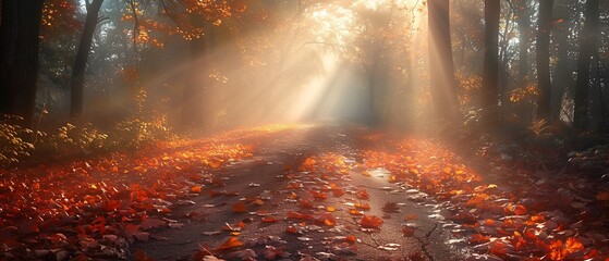 autumn forest in sunshine