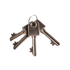 Bunch of keys isolated on transparent background