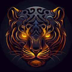 tiger head vector, tiger head avatar, animal logo, minimal logo, symbol of power, game avatar