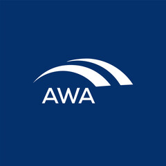 AWA  logo design template vector. AWA Business abstract connection vector logo. AWA icon circle logotype.
 - obrazy, fototapety, plakaty