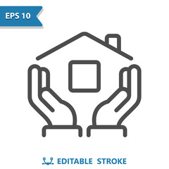 House, Hands Icon. Home, Real Estate, Mortgage, Realtor