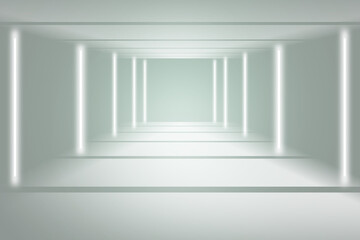 empty white room, abstract background graphic of architecture, a background of an empty space platform, a wall concept background, a rectangular light tunnel, a modern background technology corridor