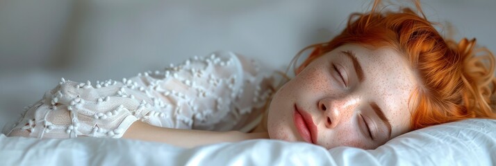 Young Caucasian Woman Lying On Bed, Background HD For Designer