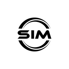 SIM letter logo design with white background in illustrator, vector logo modern alphabet font overlap style. calligraphy designs for logo, Poster, Invitation, etc.