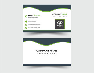 Double-sided  Modern blue white and  Clean professional visiting card, business card template. Business card for business and personal use. Vector illustration design.