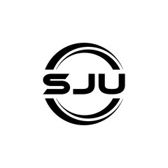 SJU letter logo design with white background in illustrator, vector logo modern alphabet font overlap style. calligraphy designs for logo, Poster, Invitation, etc.