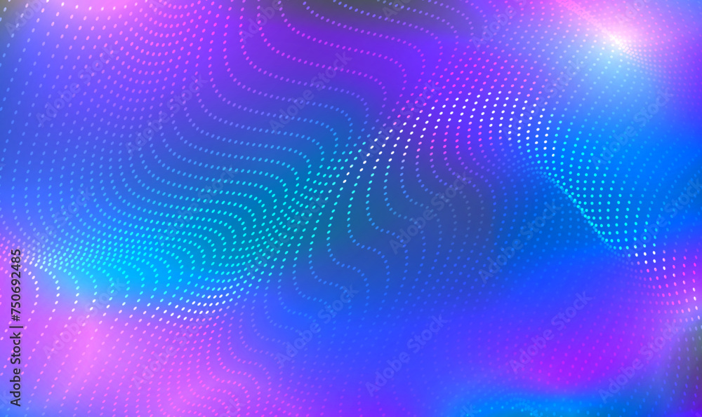 Poster abstract futuristic colorful waving particle dots technology background. colored music wave. big dat