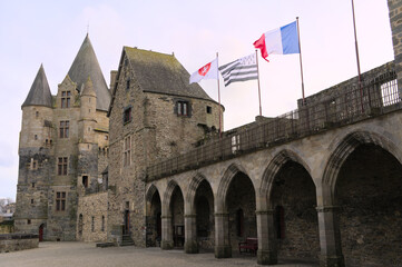 Medieval castle of Vitre in Bretagne, France, Europe
