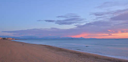 Sunrise at La Mata Beach in Torrevieja, Costa Blanca, Spain