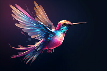 a colorful bird flying in the sky - obrazy, fototapety, plakaty