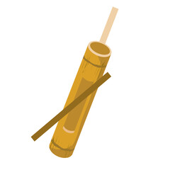 kentongan or drum made from bamboo or wood which is struck to sound an alarm. suitable for ramadan or eid element design