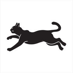 black cat silhouette illustration vector