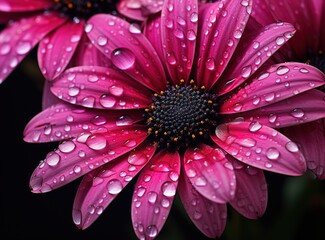 Obraz premium pink and orange daisy with water drops on them