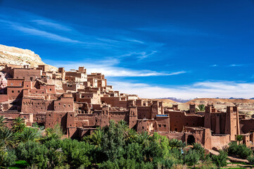 View of historic Ait Benhaddou in Morocco - 750697231