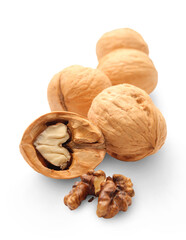 Heap of walnuts on white - 750697844