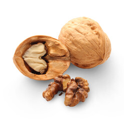 Heap of walnuts on white - 750697859