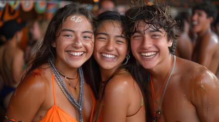Fototapeta premium Lively university bash, a symphony of youth, beauty, and the thrill of the night.