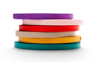 Reels of ribbon isolated on the white background