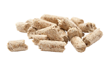 wooden pellets isolated on white