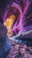 Cave with Purple, Pink and Yellow Rippled Forms