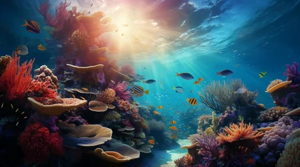 Fototapete Landscapes of the underwater world Created with Generative AI technology. © ์NC