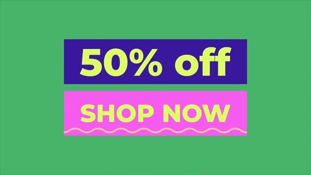 Colorful Big sale horizontal video with 50 off