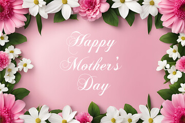 Happy Mother’s Day Floral Border Greeting