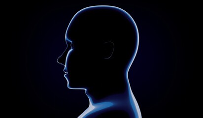 Geometrical man face - 3D illustration