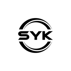 SYK letter logo design with white background in illustrator, vector logo modern alphabet font overlap style. calligraphy designs for logo, Poster, Invitation, etc.